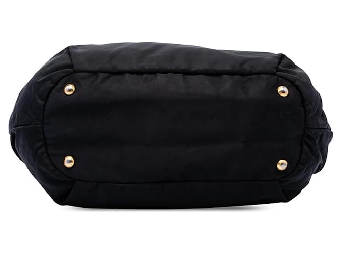 Borsa Tote Prada Tessuto Canapa Logo Nera Nero - vista 3