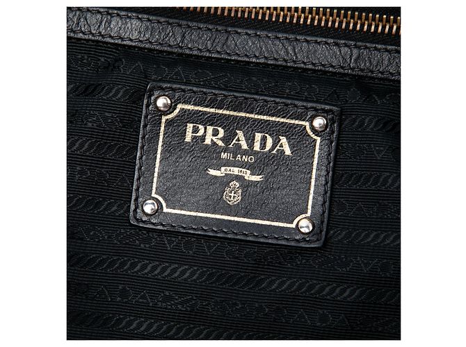 Borsa Tote Prada Tessuto Canapa Logo Nera Nero - vista 5