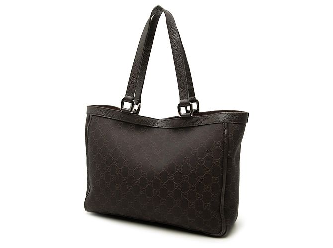 Borsa Tote Gucci GG Denim Abbey con anello a D e tasca, marrone - vista 2