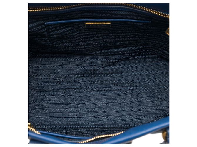 Borsa Tote Aperta Prada Saffiano Lux Blu - vista 4