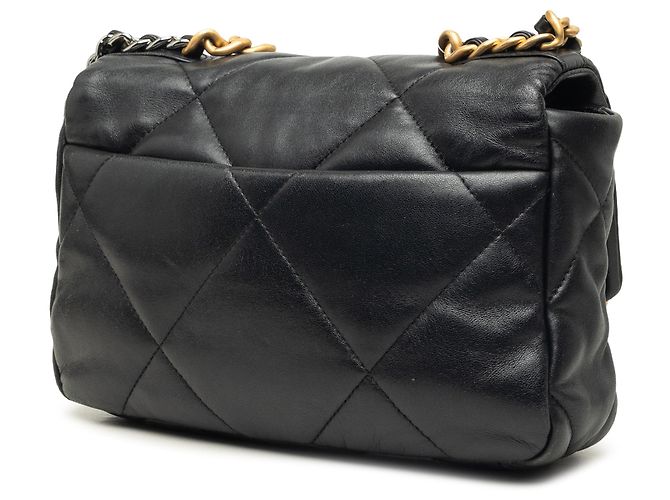 Borsa Chanel 19 Flap Medium in pelle di agnello nera Nero - vista 2