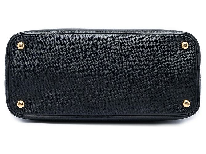 Borsa Double Satchel Prada Medium in pelle Saffiano nera Nero - vista 3