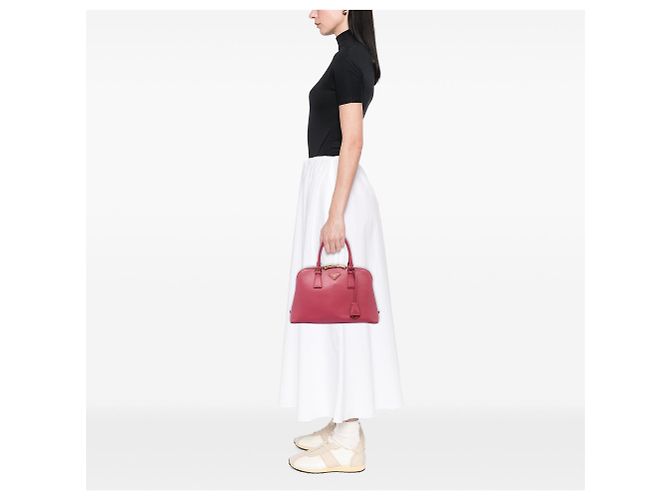 Borsa Prada Medium Saffiano Lux Promenade Rosa - vista 6