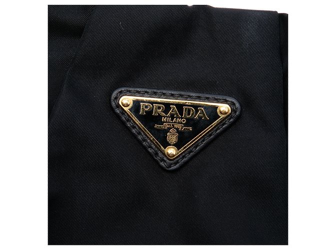Borsa Hobo plissettata Prada Tessuto nera Nero - vista 5