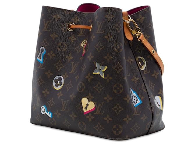 Louis Vuitton Monogram Love Lock Neonoe MM Bucket Bag Braun - Ansicht 2
