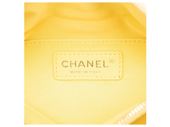 Borsa da vita Classic Bi Chanel in lambskin matelassé giallo - vista 5