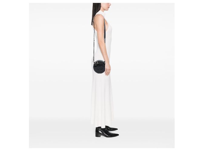 Borsa Satchel Chanel CC Round as Earth in vernice nera Nero - vista 6
