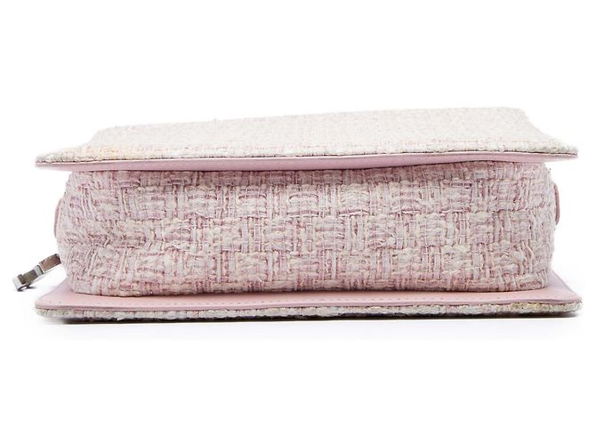 Borsa a tracolla Fantasy Chanel Square Tweed PVC con catena, rosa - vista 3