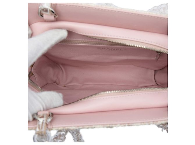 Borsa a tracolla Fantasy Chanel Square Tweed PVC con catena, rosa - vista 4