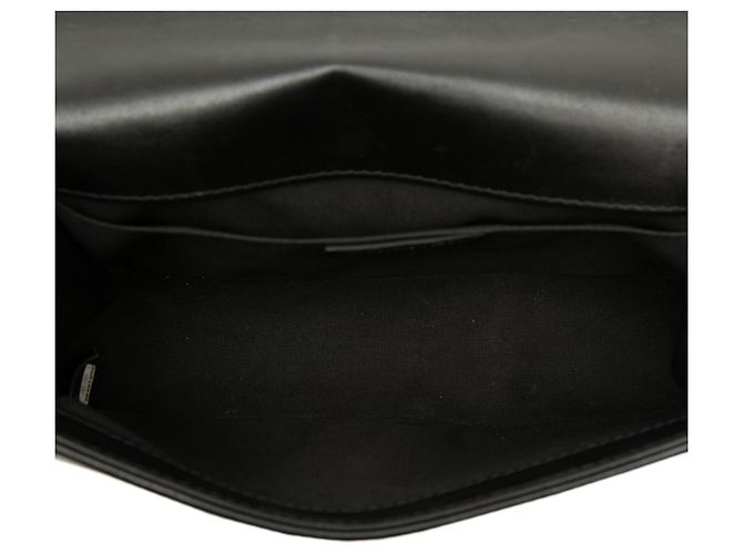Chanel Boy Flap Crossbody Bag aus schwarzem gestepptem Lammleder, Größe Old Medium, mit Gripoix - Ansicht 4
