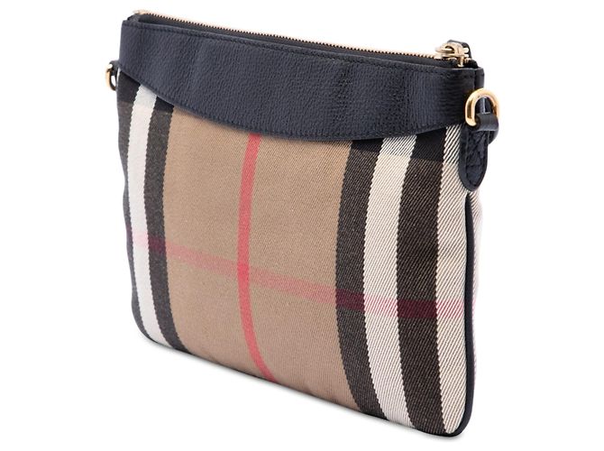 Borsa a tracolla Burberry Mega Check Canvas Derby Peyton Marrone - vista 2