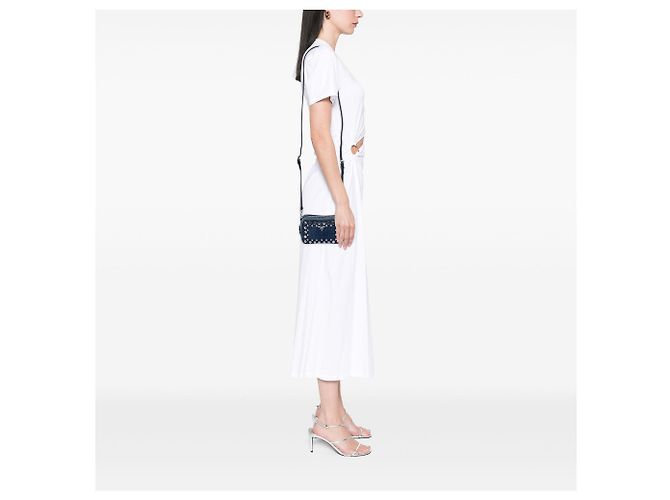 Borsa Camera Prada Mini in Denim Blu con Borchie Bijoux - vista 6