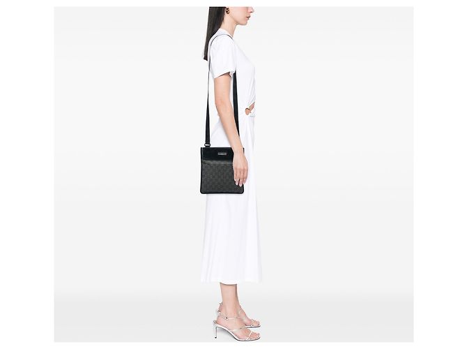 Borsa a Tracolla Gucci GG Denim Grigia Grigio - vista 5