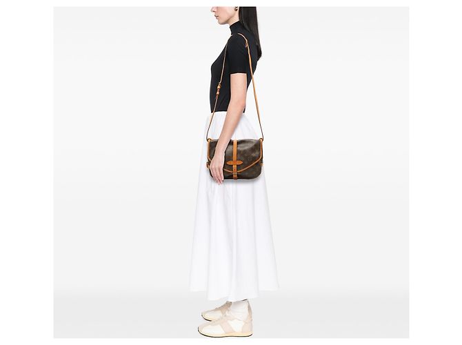 Borsa a tracolla Louis Vuitton Monogram Saumur 30 Marrone - vista 7