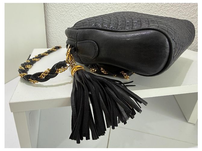 Bally Borsa a tracolla pelle trapuntata nera Nero Gold hardware - vista 10