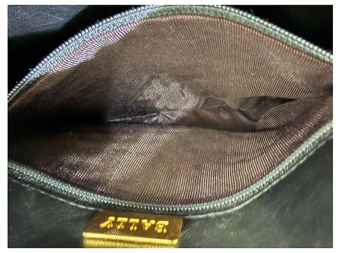 Bally Borsa a tracolla pelle trapuntata nera Nero Gold hardware - vista 14
