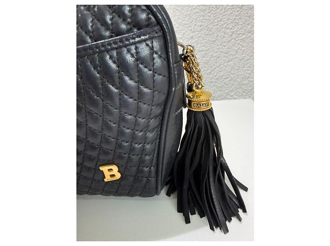 Bally Borsa a tracolla pelle trapuntata nera Nero Gold hardware - vista 15