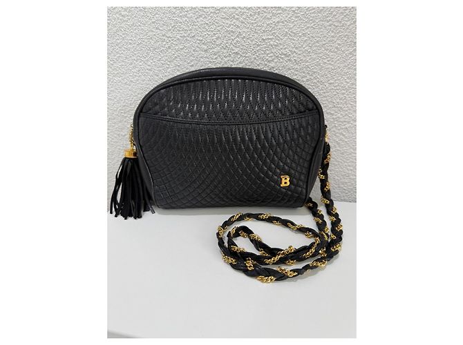 Bally Borsa a tracolla pelle trapuntata nera Nero Gold hardware - vista 2