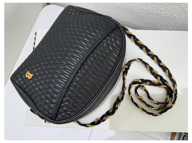 Bally Borsa a tracolla pelle trapuntata nera Nero Gold hardware - vista 6