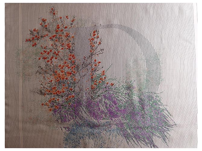 Foulard in seta Christian Dior Floreale Rosa Beige Verde Arancione Porpora - vista 5