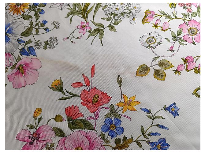 Foulard in seta Christian Dior Rosa Bianco Blu Verde Giallo - vista 3