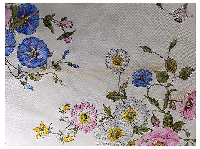 Foulard in seta Christian Dior Rosa Bianco Blu Verde Giallo - vista 4