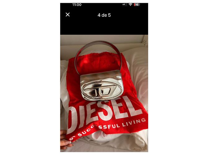Borsa a tracolla Diesel 1DR Argento Metallizzato - vista 2