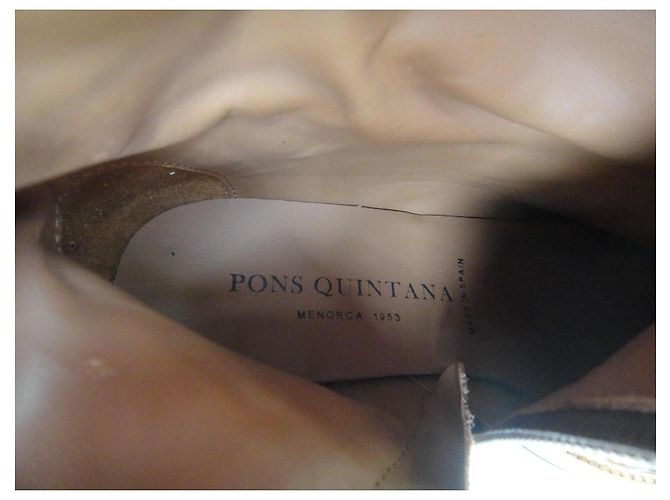Autre Marque Pons Quintana Botines de Cuero Marrón Efecto Croco Castaño - vista 8