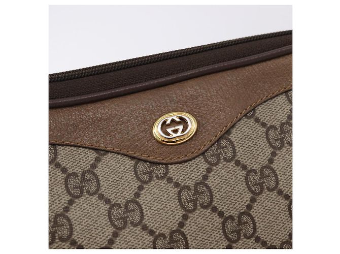 GUCCI GG Supreme Shoulder Bag PVC Beige Gold 97 02 068 - vista 17