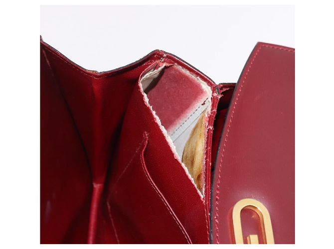 GUCCI Shoulder Bag Leather Bordeaux Gold - vista 11