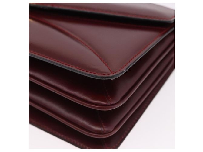 GUCCI Shoulder Bag Leather Bordeaux Gold - vista 15