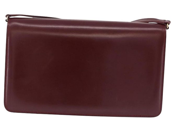 GUCCI Shoulder Bag Leather Bordeaux Gold - vista 2