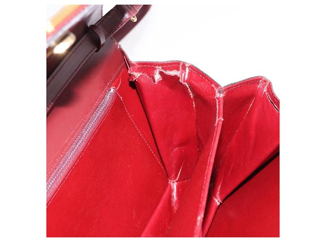 GUCCI Shoulder Bag Leather Bordeaux Gold - vista 21