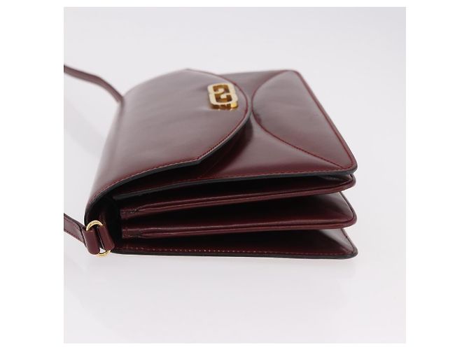GUCCI Shoulder Bag Leather Bordeaux Gold - vista 4