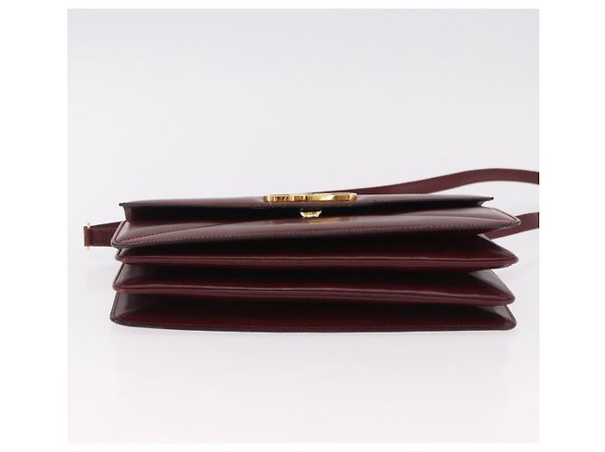 GUCCI Shoulder Bag Leather Bordeaux Gold - vista 5