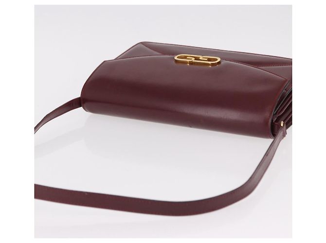 GUCCI Shoulder Bag Leather Bordeaux Gold - vista 6