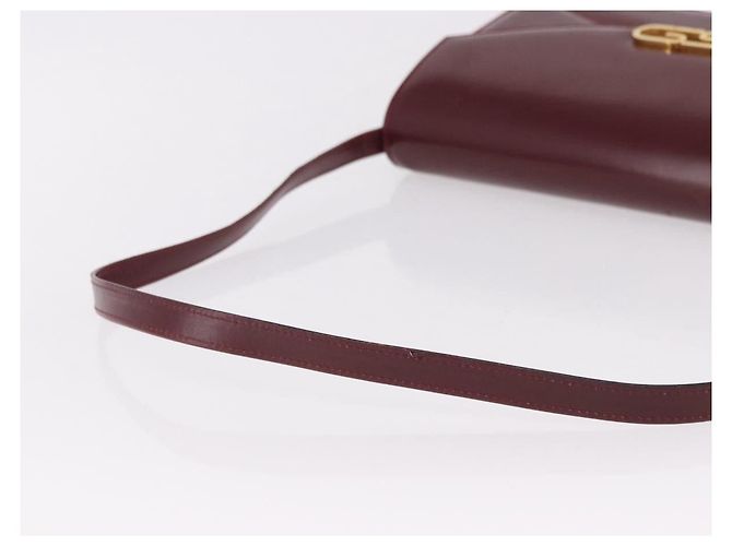 GUCCI Shoulder Bag Leather Bordeaux Gold - vista 7
