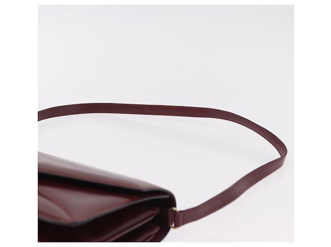 GUCCI Shoulder Bag Leather Bordeaux Gold - vista 8