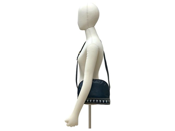 Sac à épaule en cuir Yves Saint Laurent Bleu Bleu Marine - vue 2