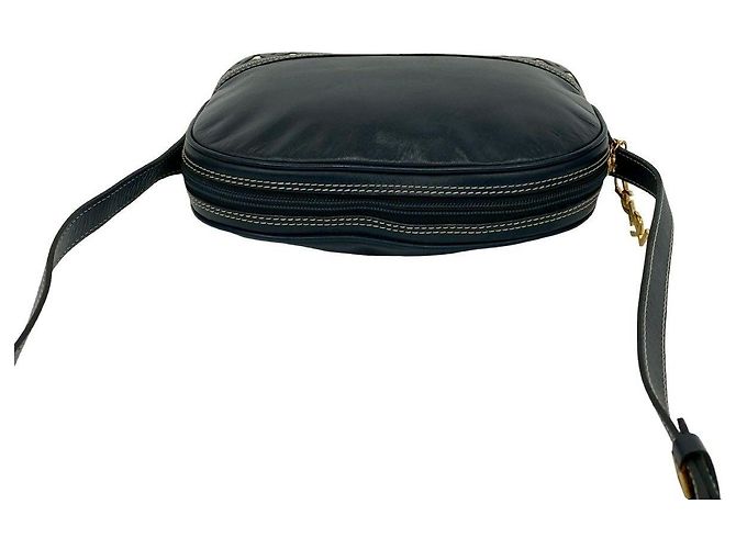 Sac à épaule en cuir Yves Saint Laurent Bleu Bleu Marine - vue 4