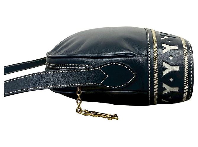 Sac à épaule en cuir Yves Saint Laurent Bleu Bleu Marine - vue 5