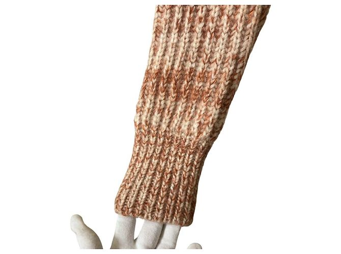 Stella Mc Cartney Stella McCartney Strickpullover aus Alpaka mit Fransen Braun Orange - Ansicht 3
