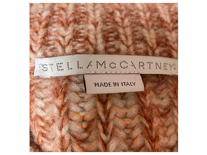 Stella Mc Cartney Stella McCartney Strickpullover aus Alpaka mit Fransen Braun Orange - Ansicht 5