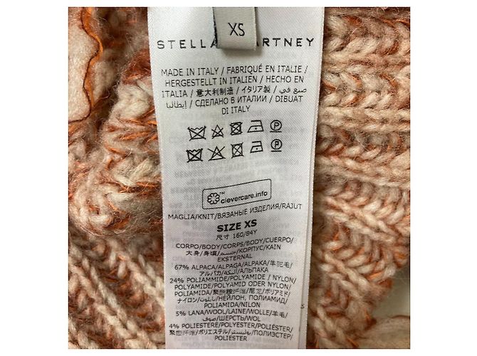 Stella Mc Cartney Stella McCartney Strickpullover aus Alpaka mit Fransen Braun Orange - Ansicht 6