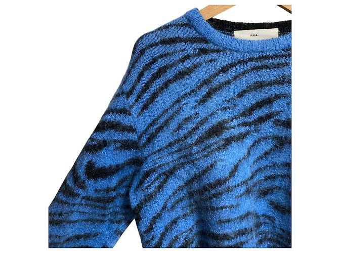 Autre Marque TOGA PULLA Wollstrick-Pullover Blau - Ansicht 2