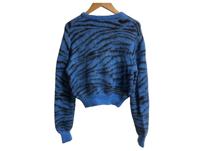 Autre Marque TOGA PULLA Wollstrick-Pullover Blau - Ansicht 3