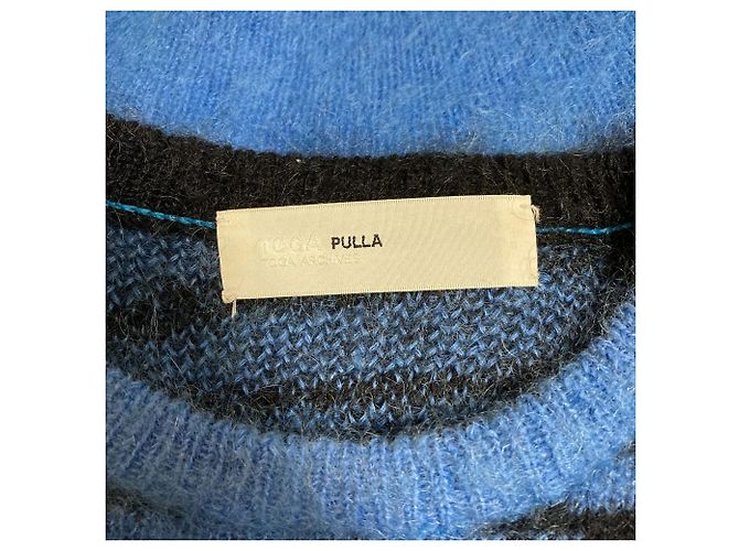 Autre Marque TOGA PULLA Wollstrick-Pullover Blau - Ansicht 4