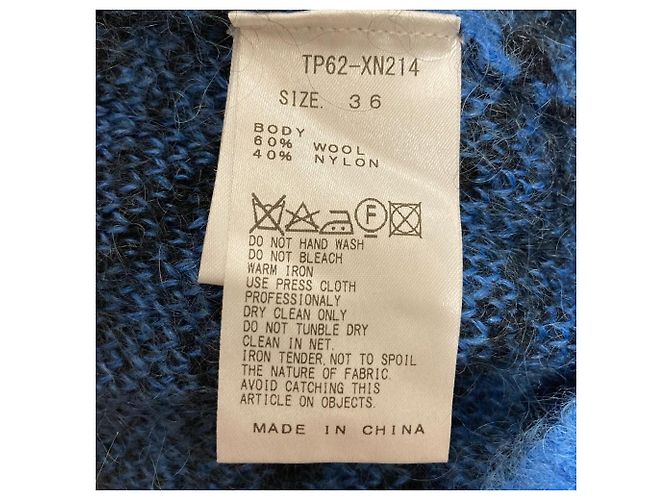 Autre Marque TOGA PULLA Wollstrick-Pullover Blau - Ansicht 5