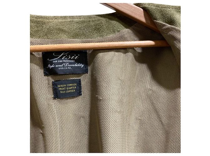 Autre Marque Chaqueta de cuero gamuza Sisii Verde - vista 11