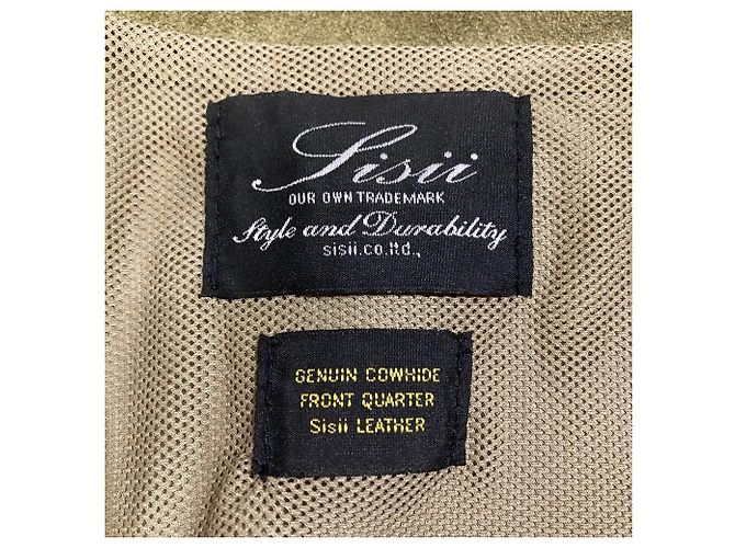 Autre Marque Chaqueta de cuero gamuza Sisii Verde - vista 12